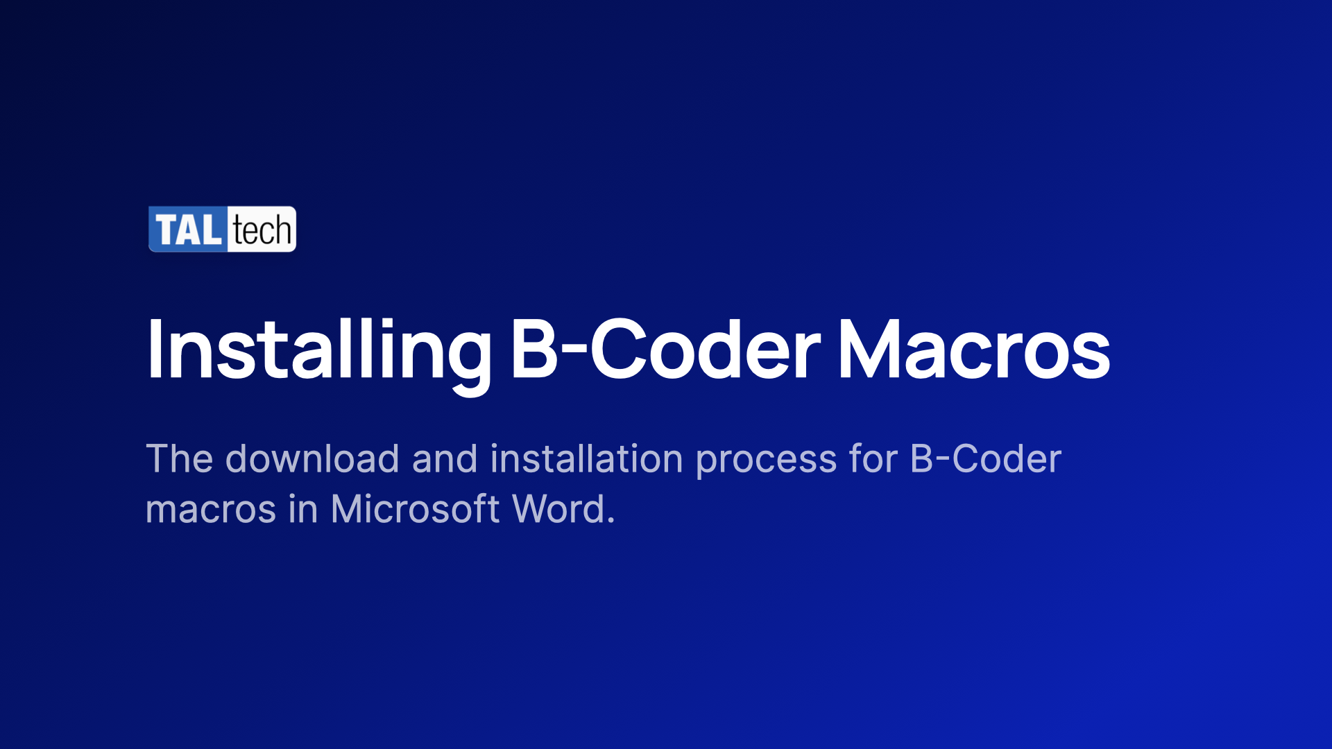 Video thumbnail title screen reading "Installing B-Coder Macros" on a blue background.