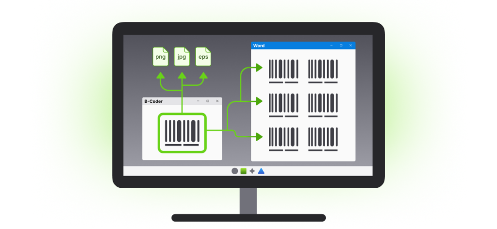 Easily Generate Barcodes for use in MS Word or any other application with B-Coder Pro software