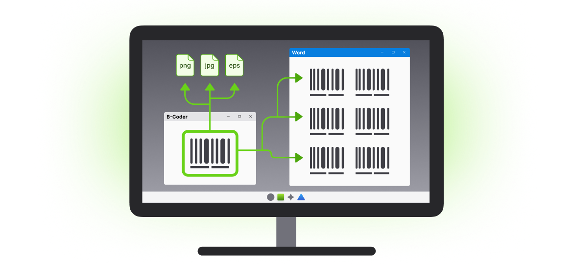 Easily Generate Barcodes for use in MS Word or any other application with B-Coder Pro software